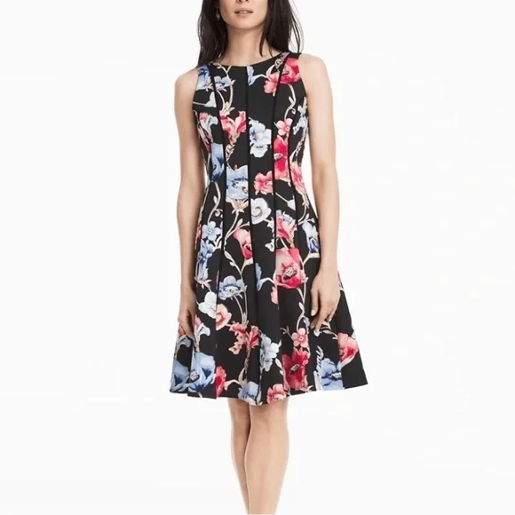 White House Black Market Dresses Whbm Black Cerise Floral